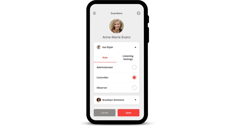 Perfil de la función guardián en la aplicación AudioKey 3