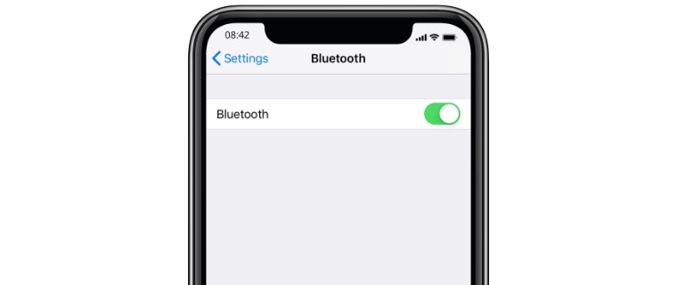 iPhone AudioStream Bluetooth aktiveret